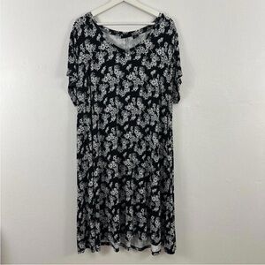 Floral Black and White Dress